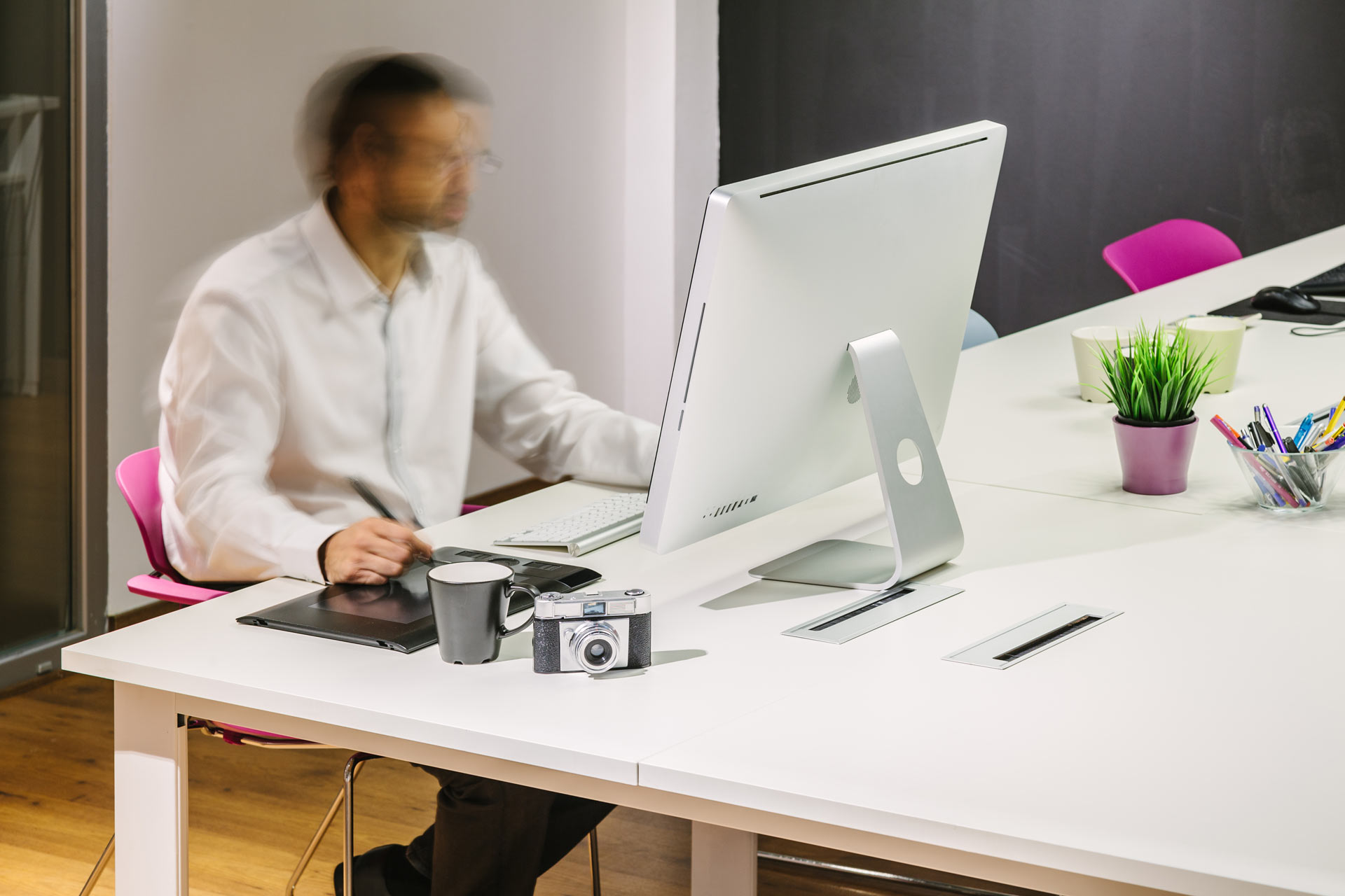 Man Working in a Modern Trendy Office